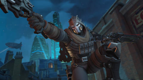 Overwatch - the legendary Dusk Reaper skin, which is a heavily armored tactical set of gear