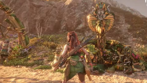 Watch a snippet of Horizon Forbidden West running on base PS4