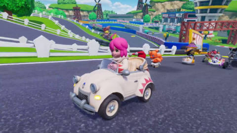 a white 1950s-style car in Chocobo GP