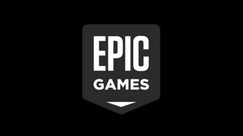 The Epic Games logo on a black background