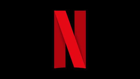 the Netflix logo, a big red N on a black background