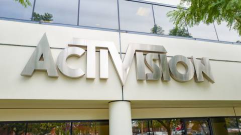 Activision logo on the side of a building