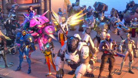 Overwatch - a promo shot from 2016 showing the full cast