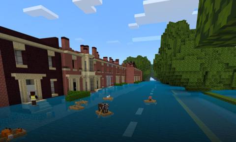 Minecraft is using a map of Preston to teach young people about flooding