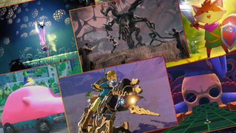 Graphic grid featuring images from six different Elden Ring-like video games