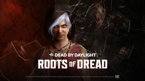 Dead by Daylight - Roots of Dread key art, showing Survivor Haddie Kaur and Killer The Dredge.