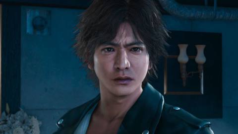 Takayuki Yagami in sega’s game, judgement. he’s looking directly into the camera.