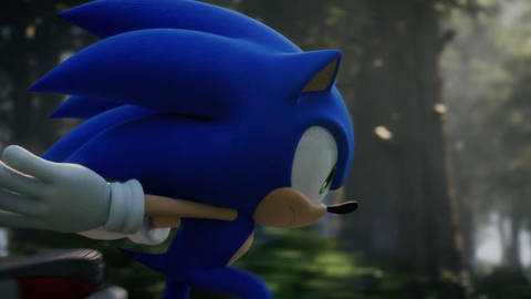 sonic runs through a forrest in sonic frontiers teaser trailer