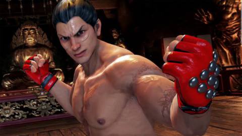Akira wearing a Kazuya Mishima costume in Virtua Fighter 5 Ultimate Showdown’s Tekken 7 Collaboration Pack trailer