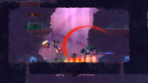 Dead Cells - leaping with a hammer