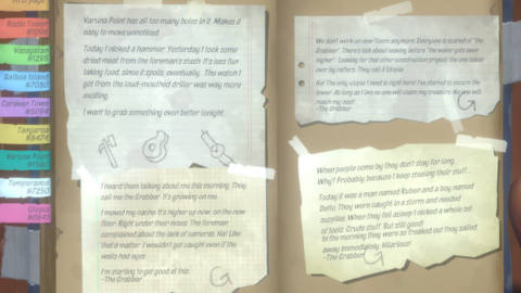 A full pages of notes on Varuna Point in Raft