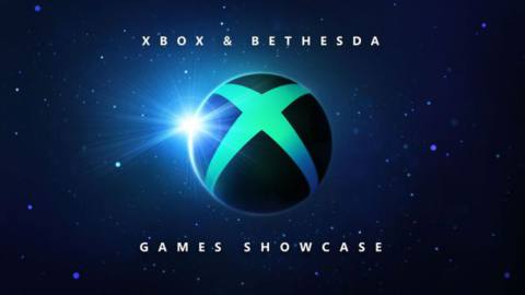 The Xbox logo, floating in space, bracketed by the text “Xbox &amp; Bethesda Games Showcase”