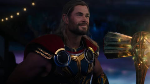 Thor in Thor: Love and Thunder holding his ax