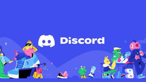 Discord’s rebrand key art, which shows colorful characters hanging out together on a blue background
