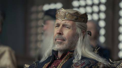 Close-up on Paddy Considine as King Viserys in House of the Dragon