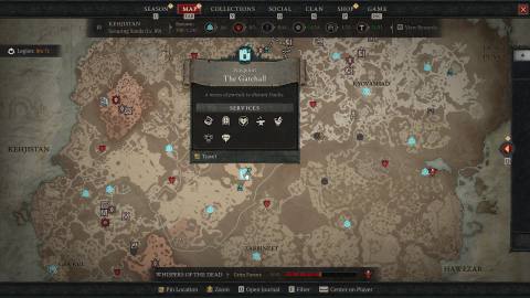 Diablo 4 season 3 screenshot of the Gatehall map icon