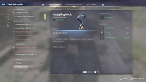 How to craft the grappling hook in Enshrouded