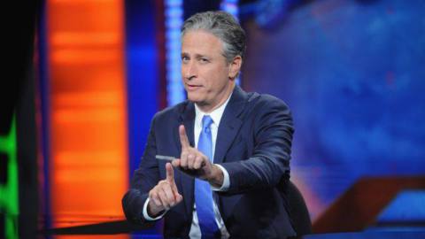 Jon Stewart amidst hosting the Daily Show in 2015.