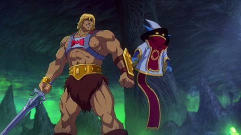 He-Man and Orko stand side by side in Masters of the Universe: Revolution