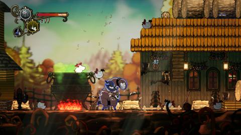 Never Grave screenshot showing lush 2D environment with strong similarity to Hollow Knight