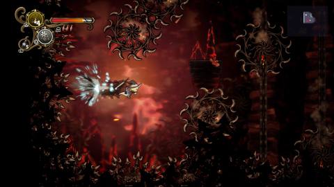 Never Grave screenshot showing lush 2D environment with strong similarity to Hollow Knight