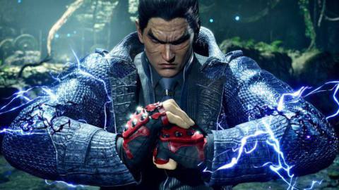 Kasuyz slams his fist into his hand while lightning courses through his body in Tekken 8 