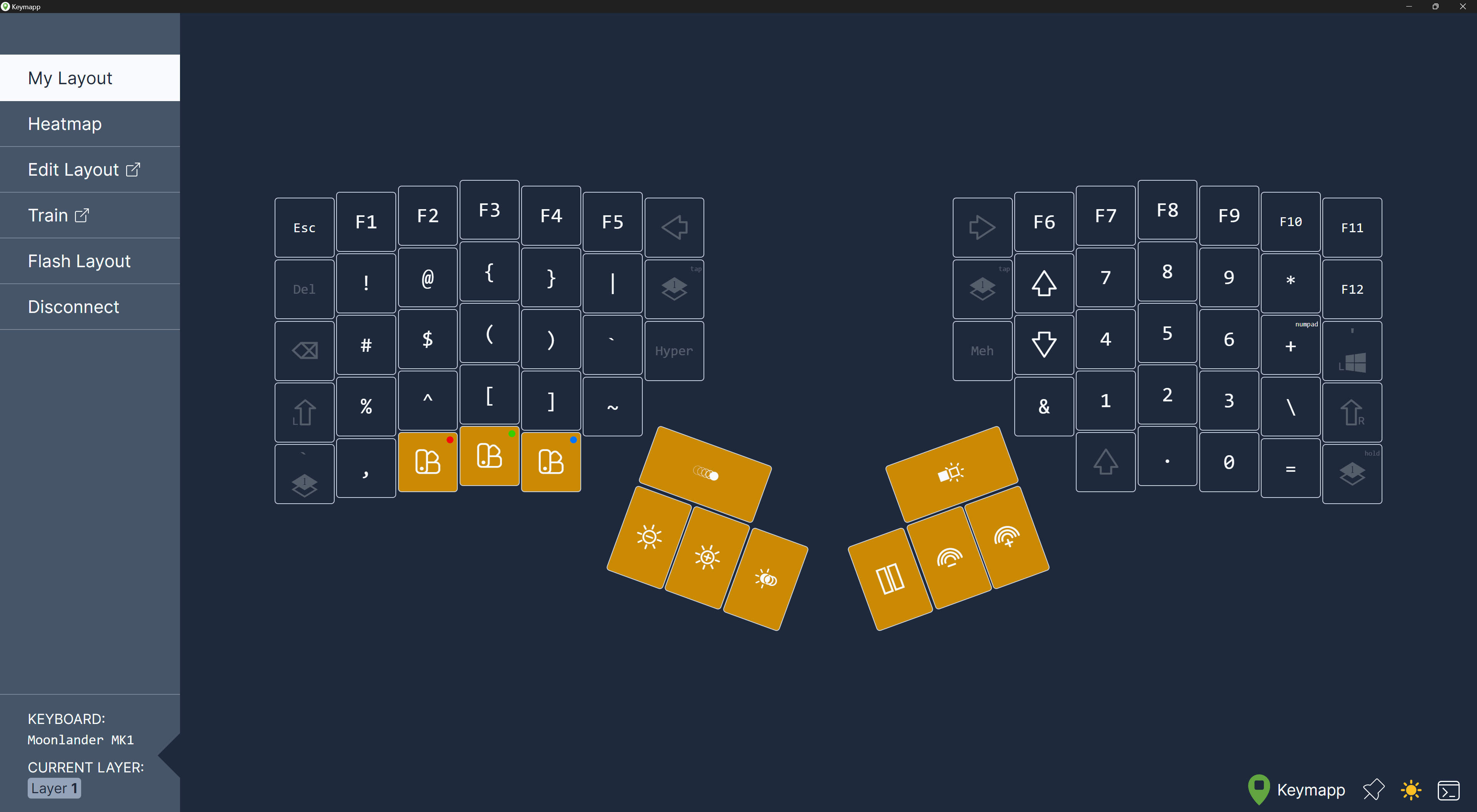 ZSA Keymapp application for ergonomic keyboards