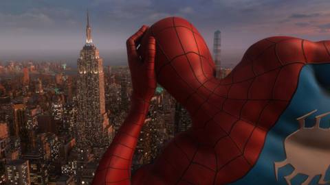 Spider-Man lounges high above NYC in Marvel Spider-Man 2.