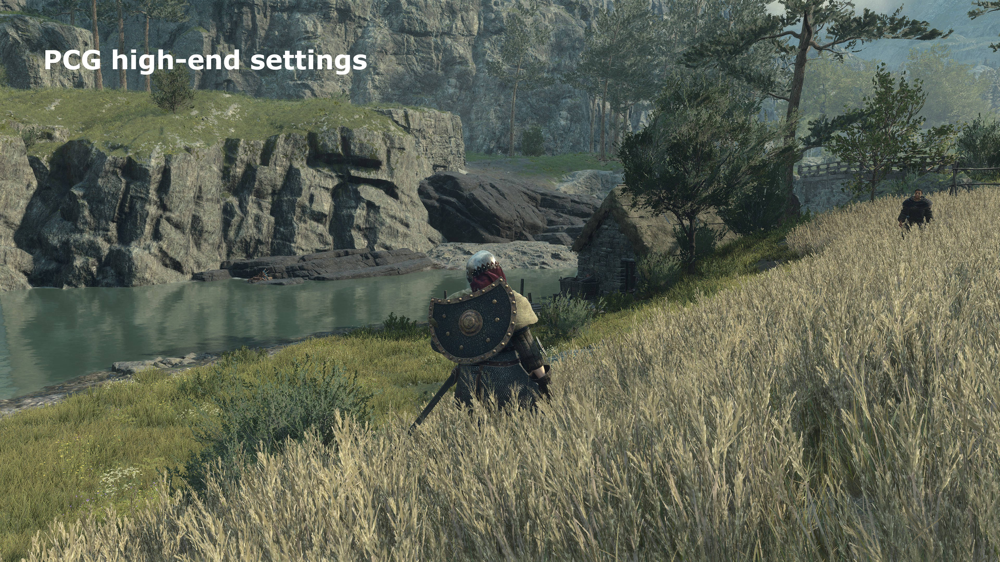Screenshots from Dragon's Dogma 2 highlighting the visual changes that the game's graphics settings have
