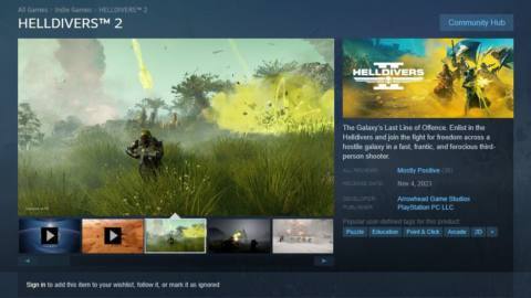 Helldivers 2 developer responds as fake games appear on Steam