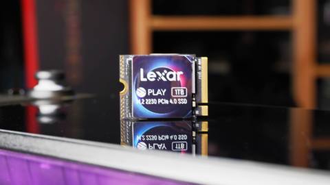 Lexar Play 2230 1TB SSD on top of a Steam Deck.