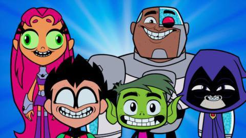 Teen Titans go to the movies smiling heroes fun