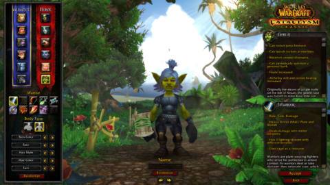 Here are the World of Warcraft Cataclysm worgen and goblin class choices