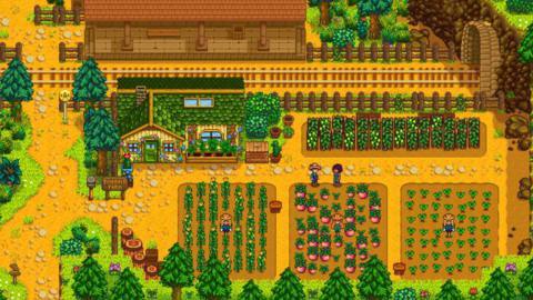 An image of the Stardew Valley Expanded mod that shows a giant farm using the base game of Stardew Valley.