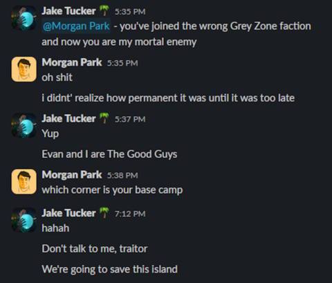 PC Gamer Slack excerpt: Jake and Morgan picked different factions and now they're sworn enemies