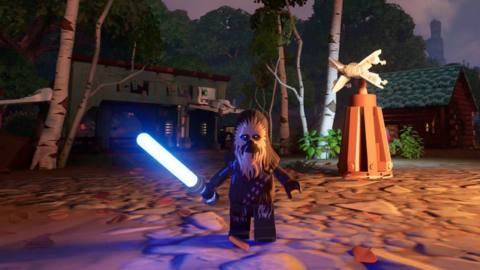Star Wars Lego Fortnite Chewbacca with a lightsaber