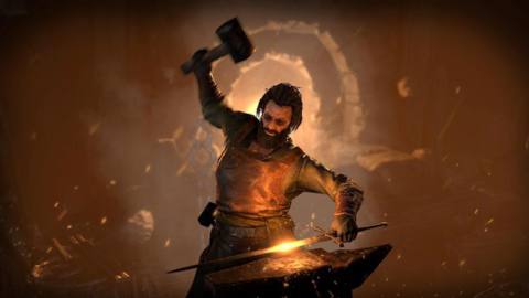 A blacksmith forges a Masterwork item in Diablo 4.