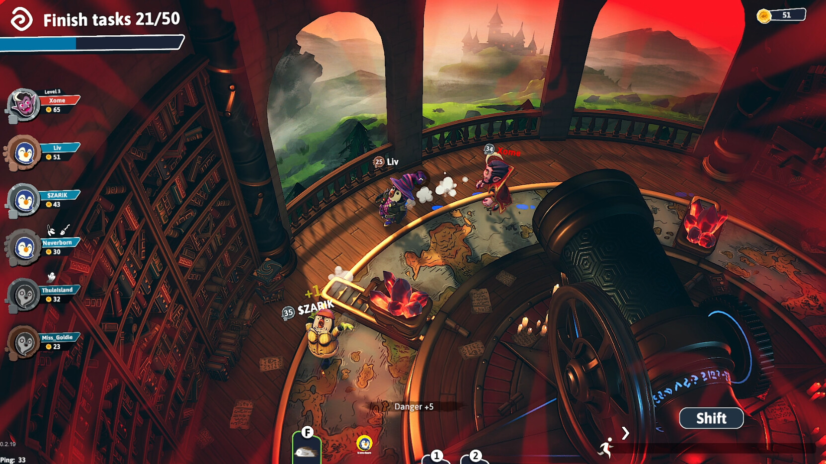 Running around a castle balcony in Sneak Out