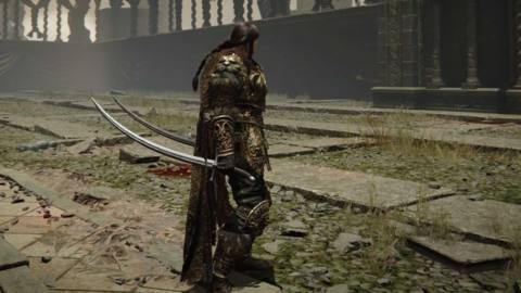 An Elden Ring DLC player wields backhand blades in Shadow of the Erdtree.