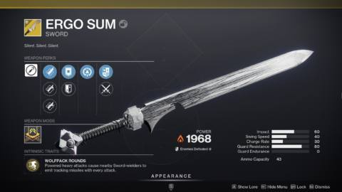 Destiny 2 Ergo Sum