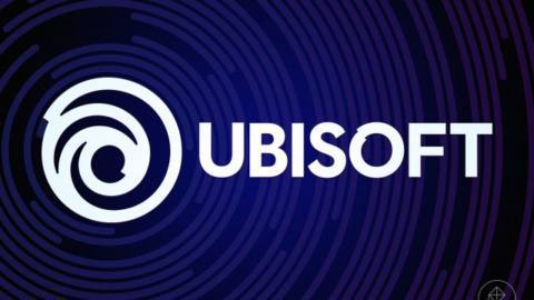 The Ubisoft logo on a background of spirals