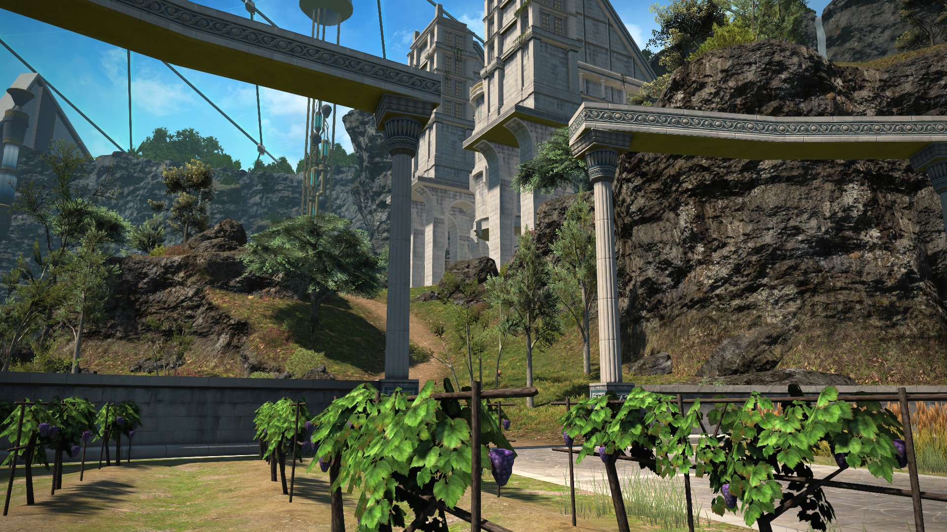 Several images displaying the impact of Final Fantasy 14: Dawntrail's graphics update on older zones.