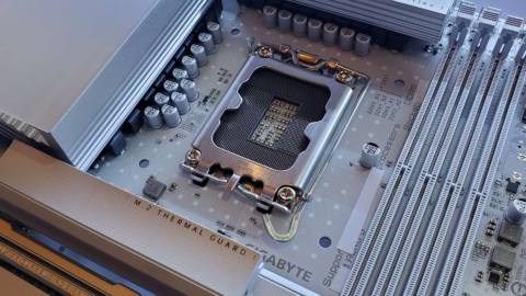 Gigabyte’s ‘Next-gen’ Intel motherboard shows off the new Arrow Lake CPU socket for the first time alongside AMD’s X870E