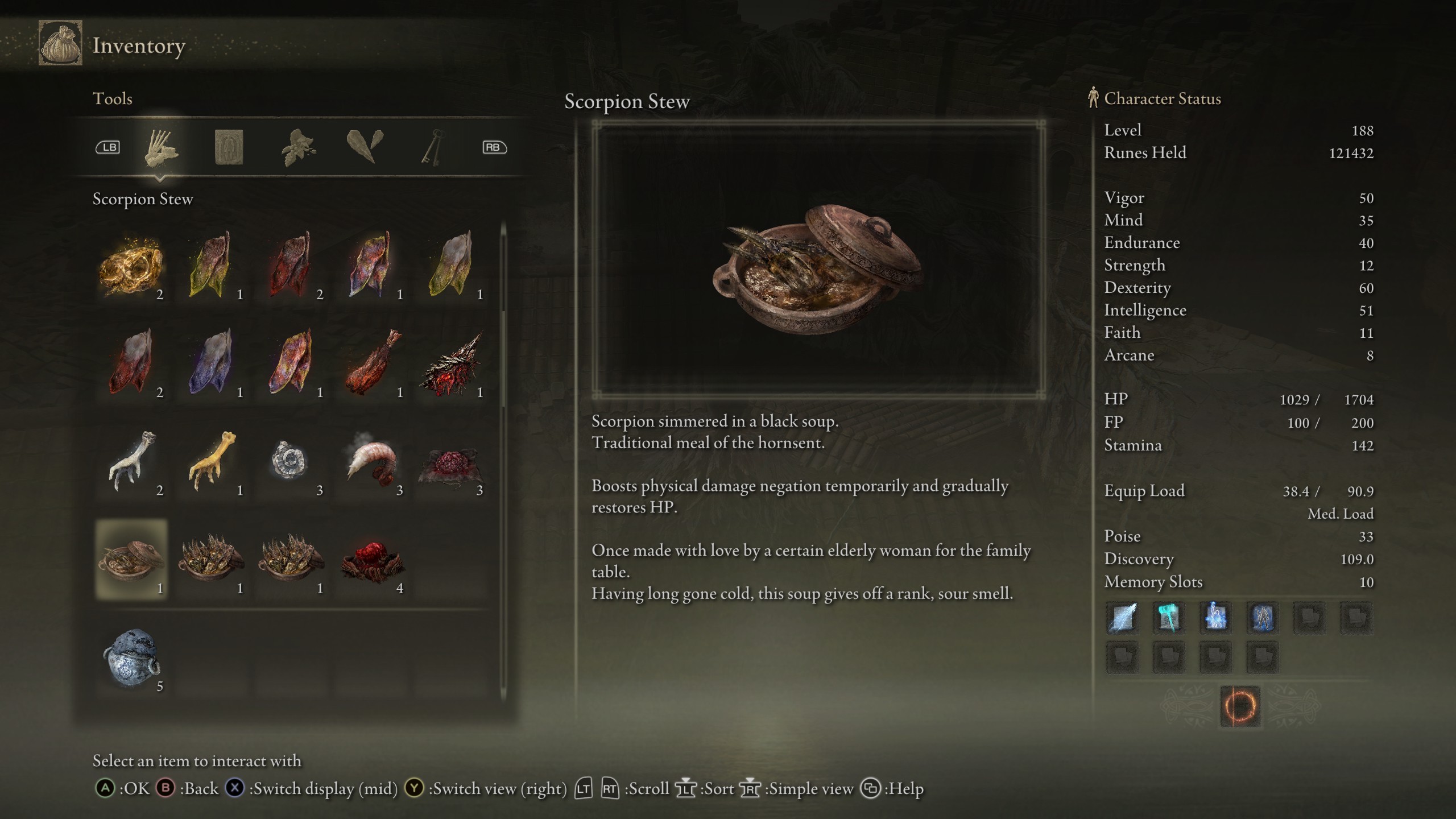 Screenshot showing Elden Ring: Shadow of the Erdtree's Hornsent Grandam, her location, quest rewards, and puzzle solutions