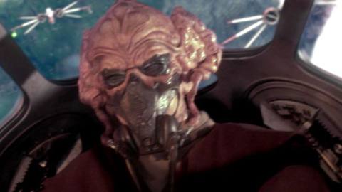 Plo Koon flies his spaceship outrunning clone pilots in ARC-170 Starfighters who are about to nail his ass