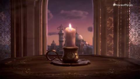 a candle in a candle holder in Prince of Persia: The Sands of Time