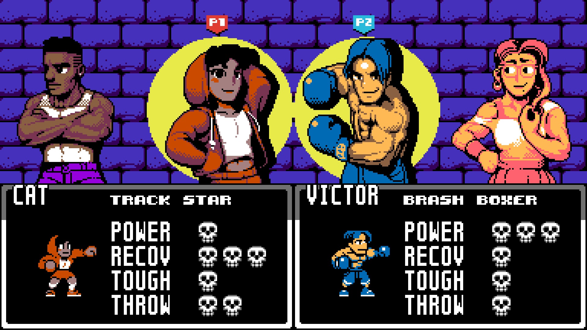 character selection for punch out fighting game