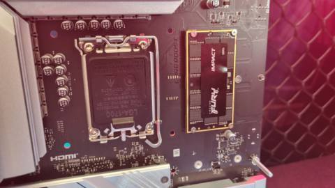 Kingston FURY CAMM2 DDR5 memory, in a motherboard at Computex 2024