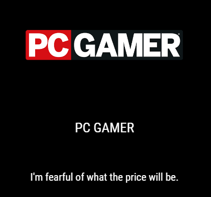 The PC Gamer logo and quote on the Asus Azoth Extreme webpage.