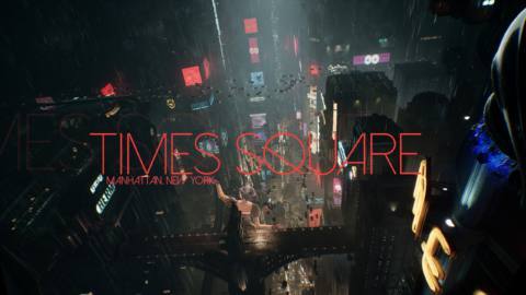 sci fi times square with times square location title card
